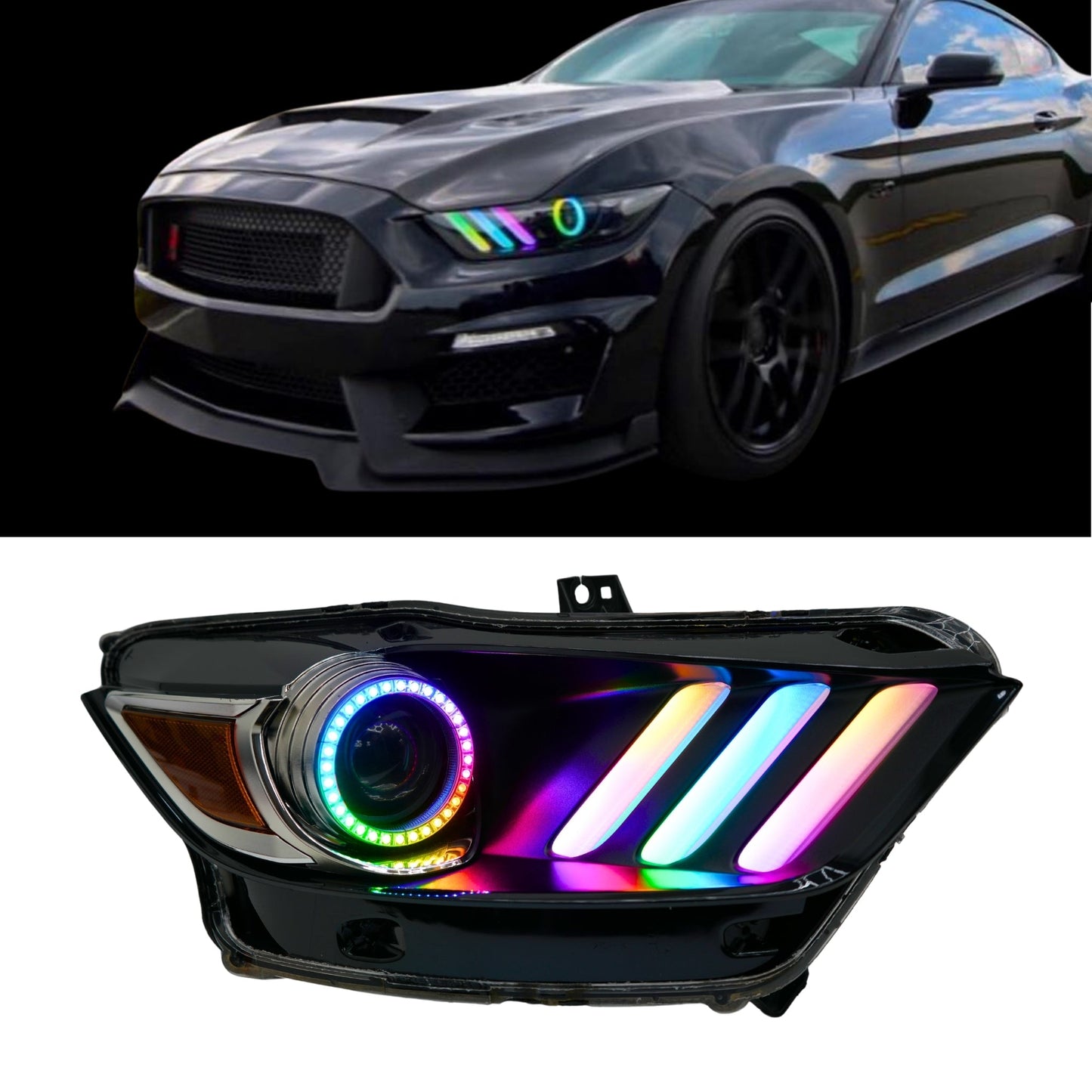Stay LIT - Ford Mustang Multicolor Flow Series DRL Boards (2015-2017)