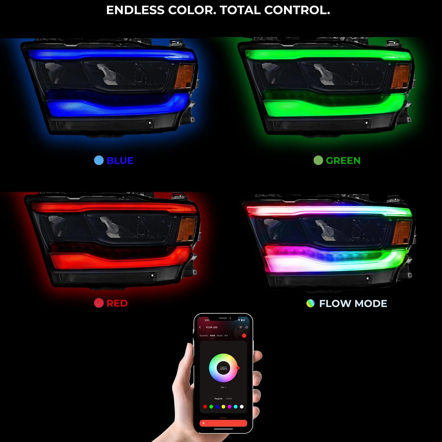 Stay LIT - Ram 1500 (Mid-Level Trim) Multicolor DRL Boards (2019-2024)