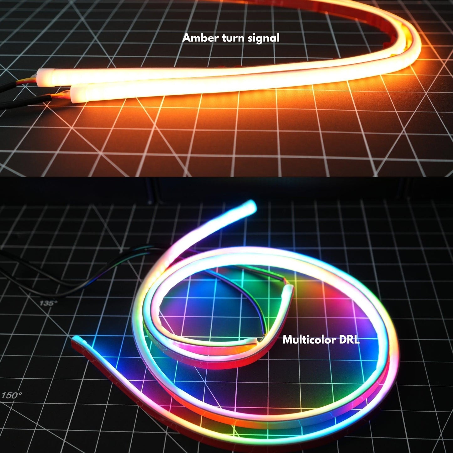 Stay LIT - Universal Flexible DRL Tube Diffused Strips | Multicolor