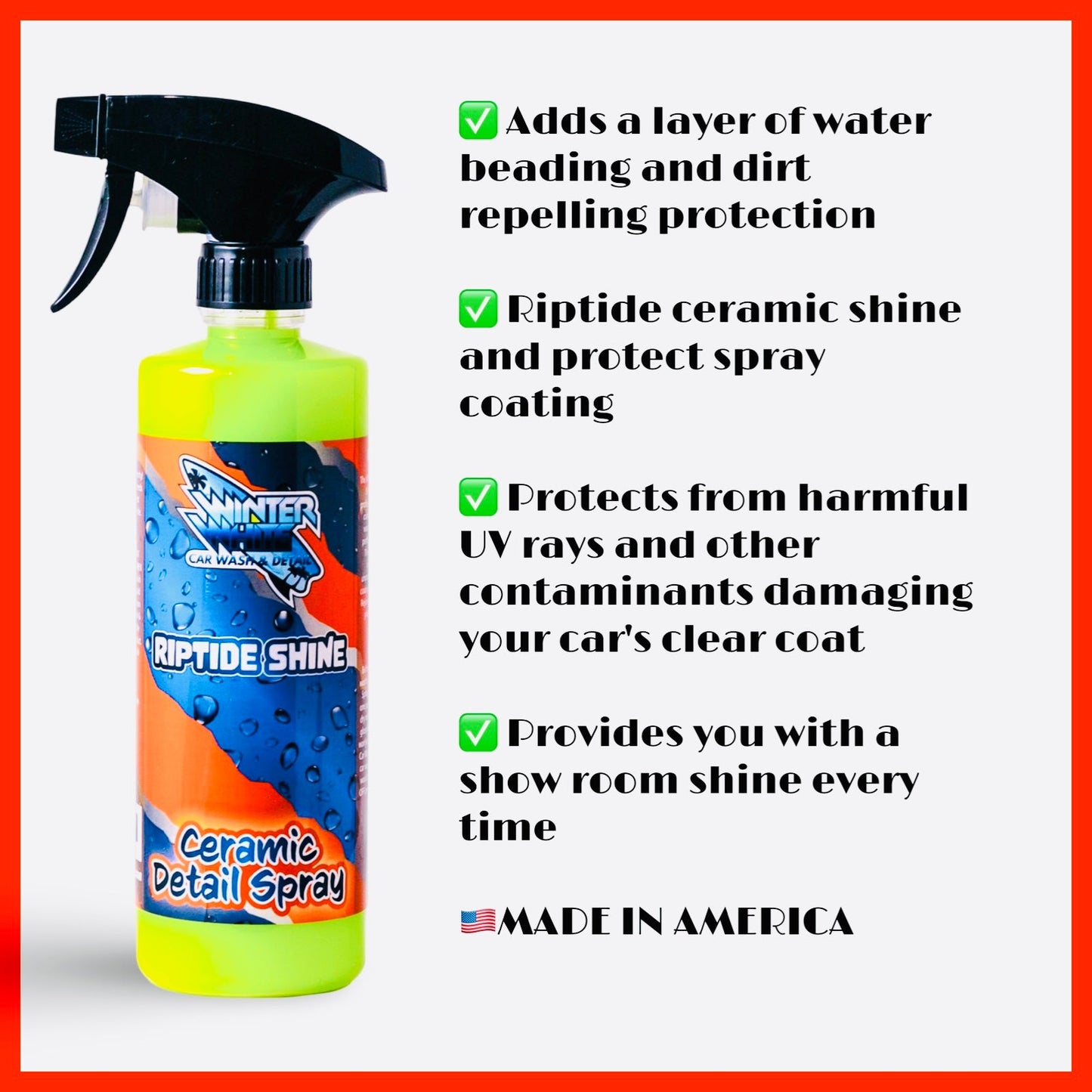 Detail - Riptide Ceramic Detail Spray, Shine and Protection for Vehicle Paint (16 Fl oz)