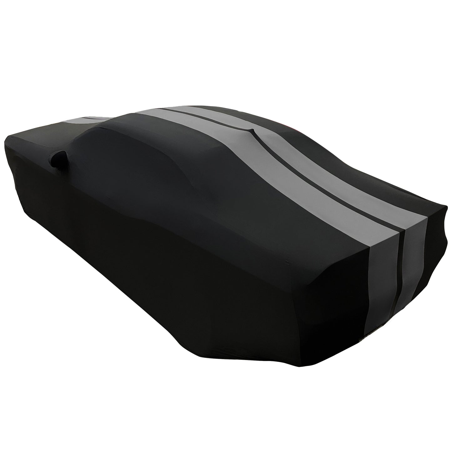 Ultraguard Plus Car Cover -  2008-2023 Dodge Challenger Ultraguard Stretch Satin Indoor Car Cover : Sport Series - Black with Gray Stripes
