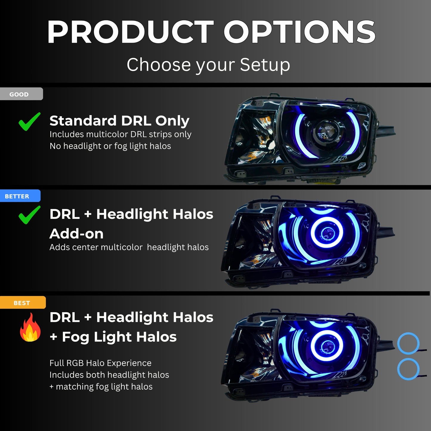 Stay LIT - Chevrolet Camaro RS/SS RGBW DRL Boards (2010-2013)