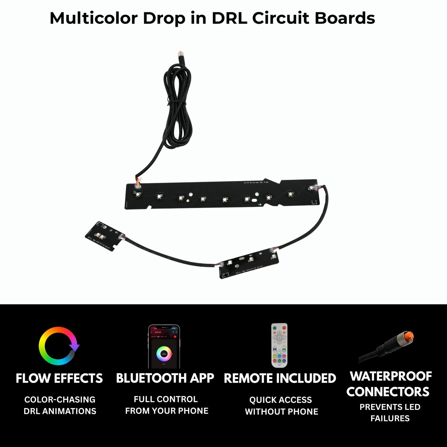 Stay LIT - Chevrolet Silverado Multicolor Flow Series DRL Boards (2016-2018)