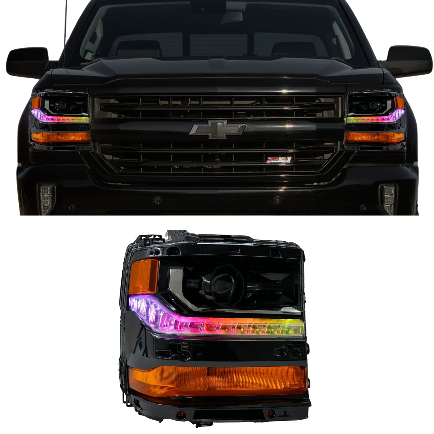 Stay LIT - Chevrolet Silverado Multicolor Flow Series DRL Boards (2016-2018)