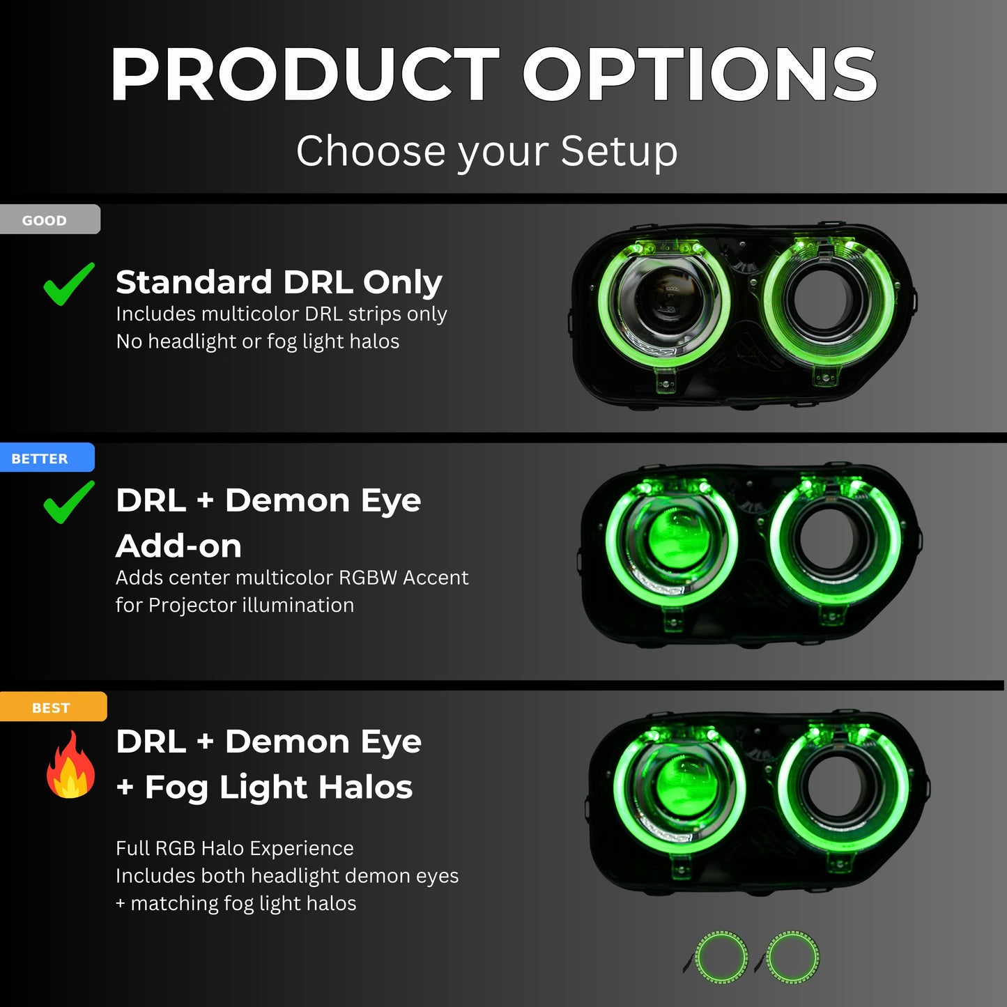 Stay LIT - Dodge Challenger RGBW DRL Boards (2015-2023)