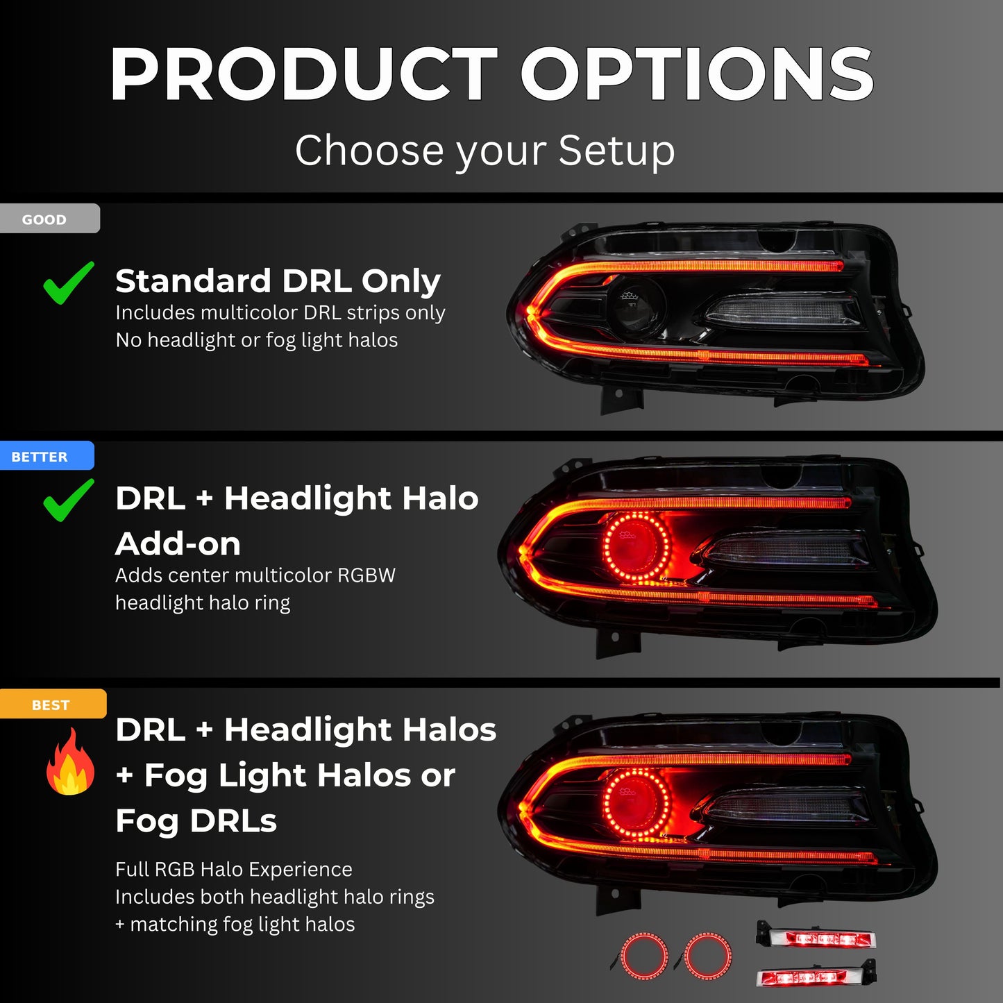 Stay LIT - Dodge Charger RGBWA DRL Boards (2015-2023)