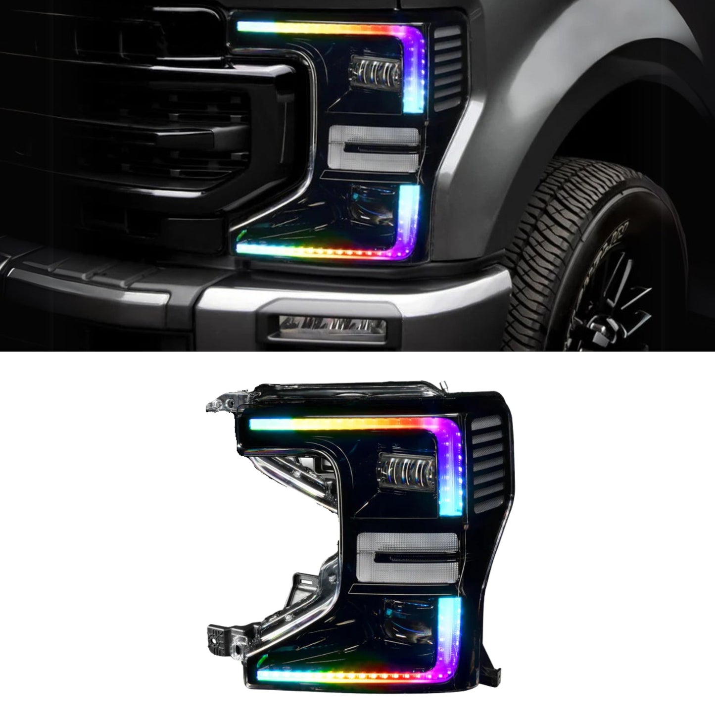 Stay LIT - Ford F-250/350 Super Duty Multicolor Flow DRL Boards (2020-2022)