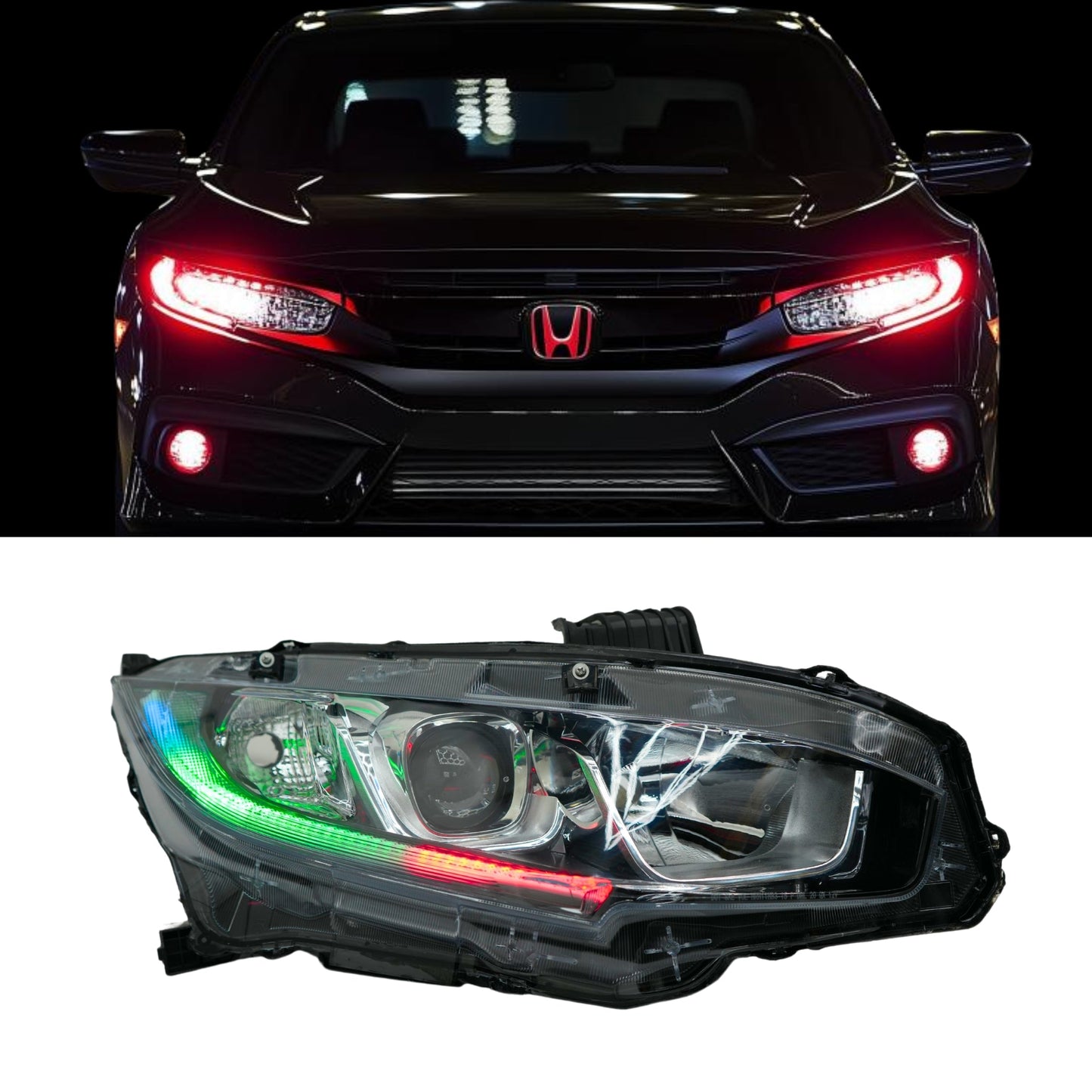 Stay LIT - Honda Civic Multicolor Flow Series DRL Boards (2016-2021)