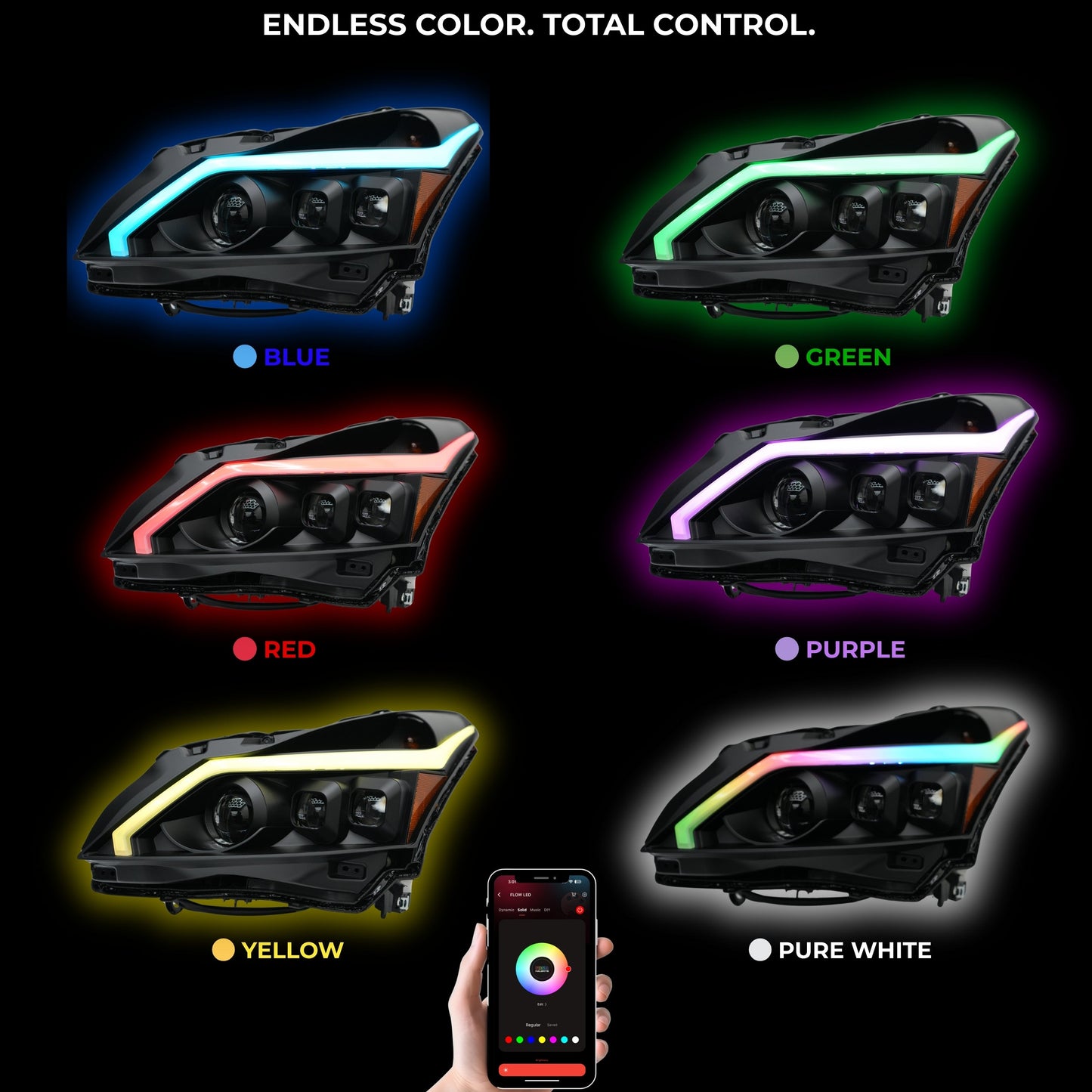 Stay LIT - Infiniti G37 Multicolor DRL Boards (for 2010-2013 Spyder Headlights)