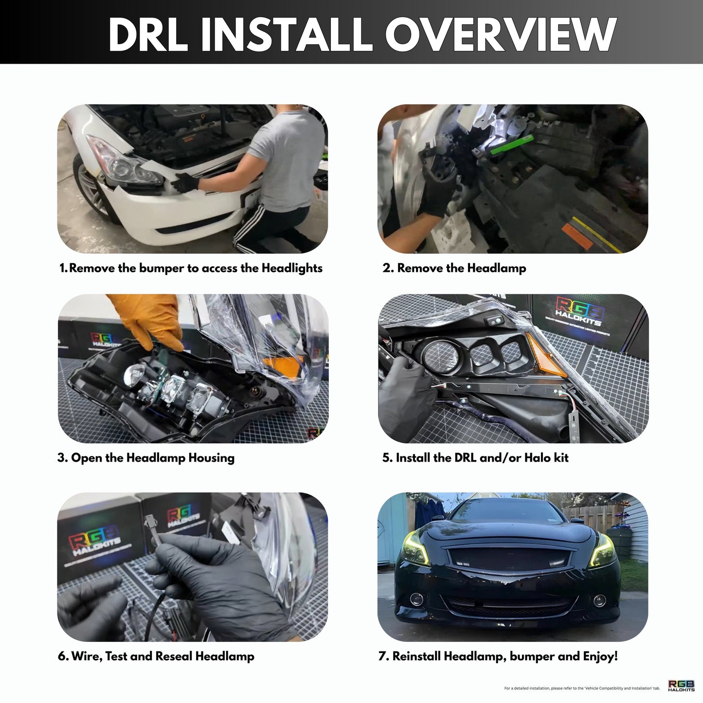 Stay LIT - Infiniti G37 Multicolor DRL Boards (for 2010-2013 Spyder Headlights)