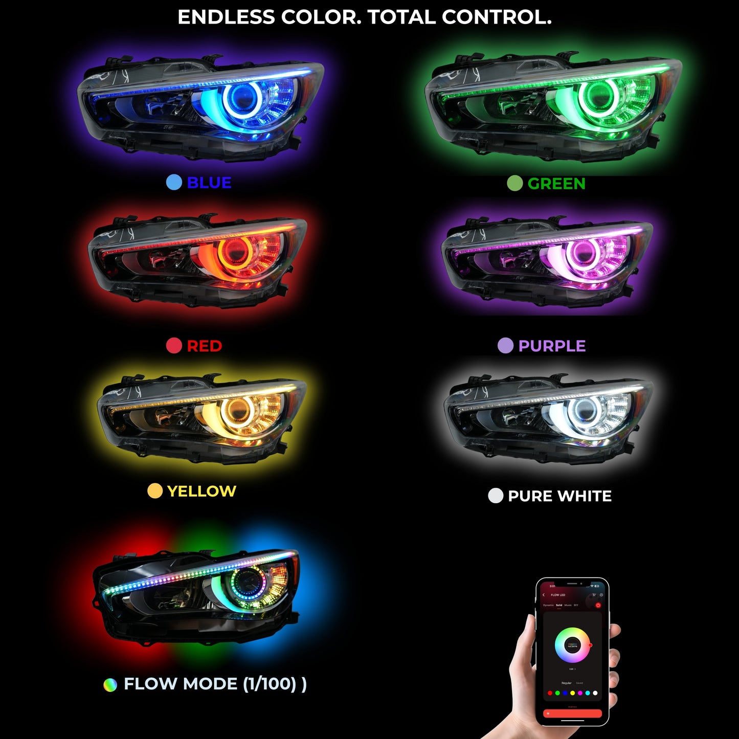 Stay LIT - Infiniti Q50 Multicolor Flow DRL Boards (2014-2024)