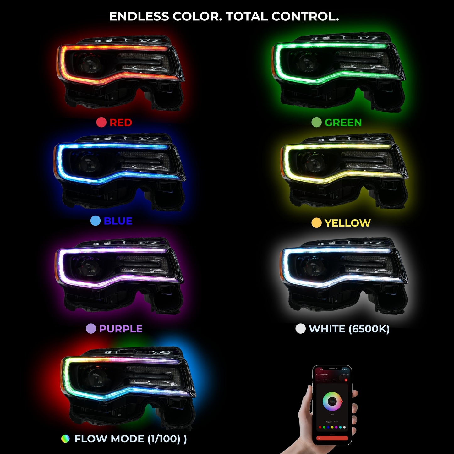 Stay LIT - Jeep Grand Cherokee Multicolor DRL Boards (2014-2021)