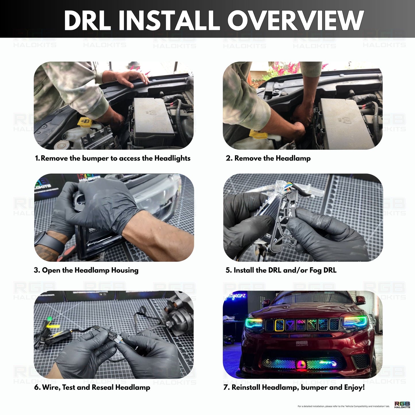 Stay LIT - Jeep Grand Cherokee Multicolor DRL Boards (2014-2021)
