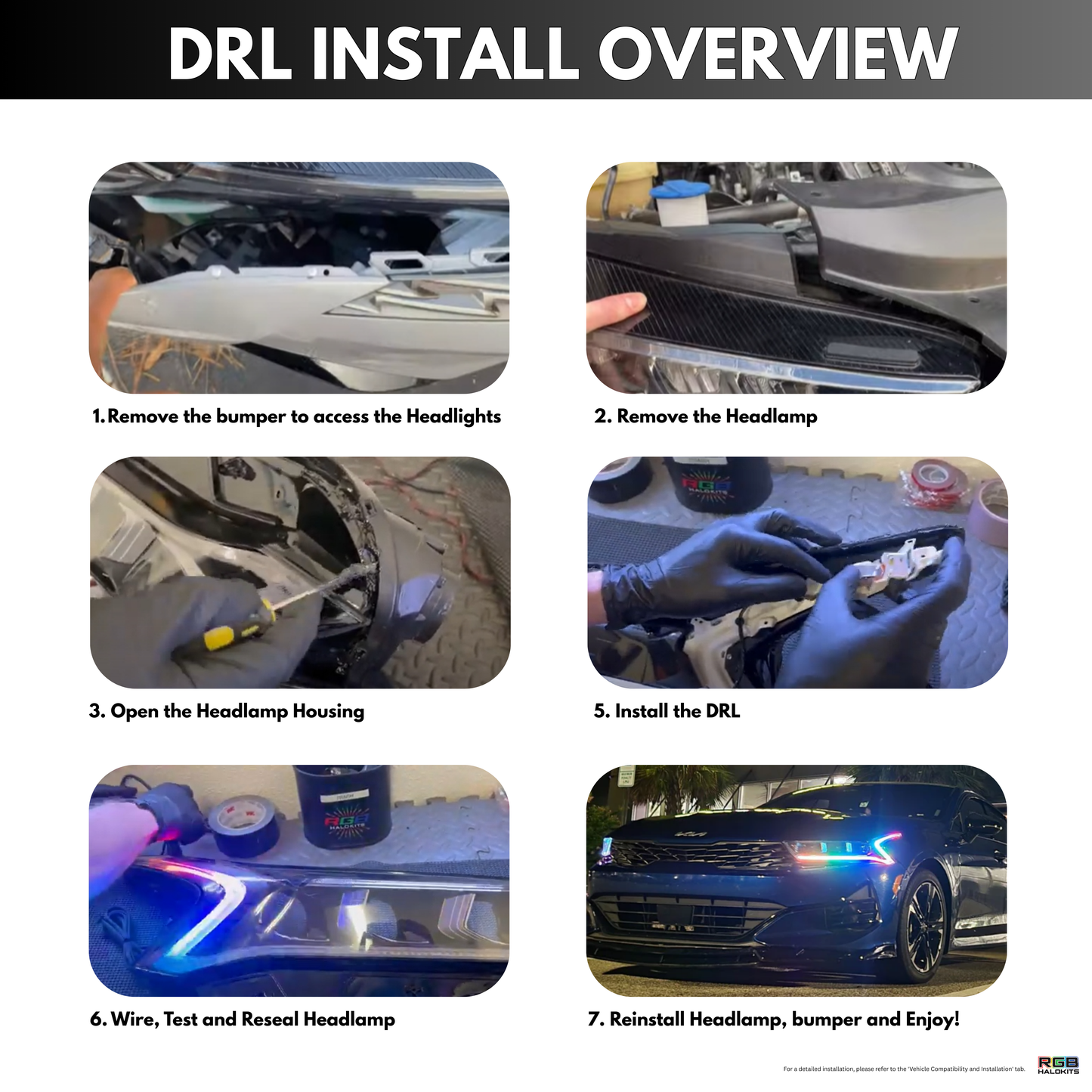 Stay LIT - Kia K5 Multicolor Flow DRL Boards (2021-2024)
