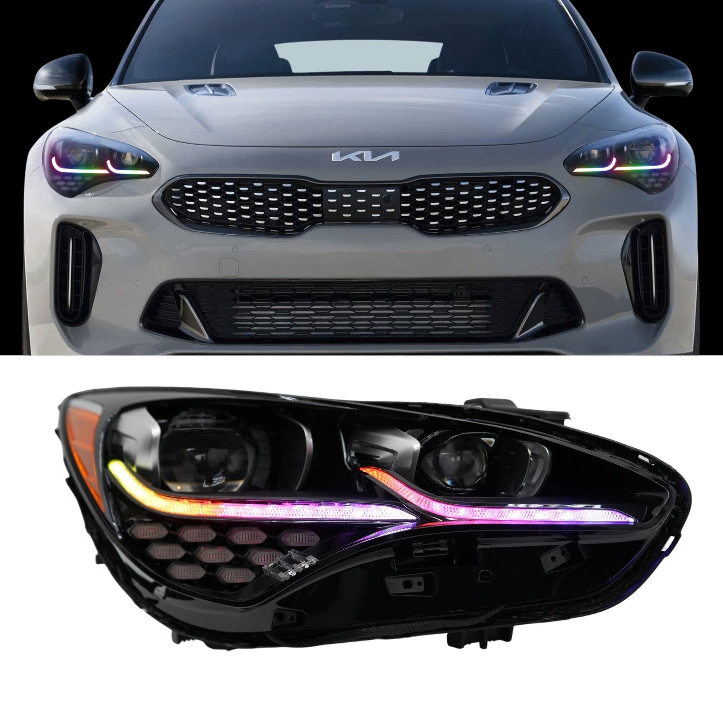 Stay LIT - Kia Stinger Multicolor Flow Series DRL Boards (2017-2022)