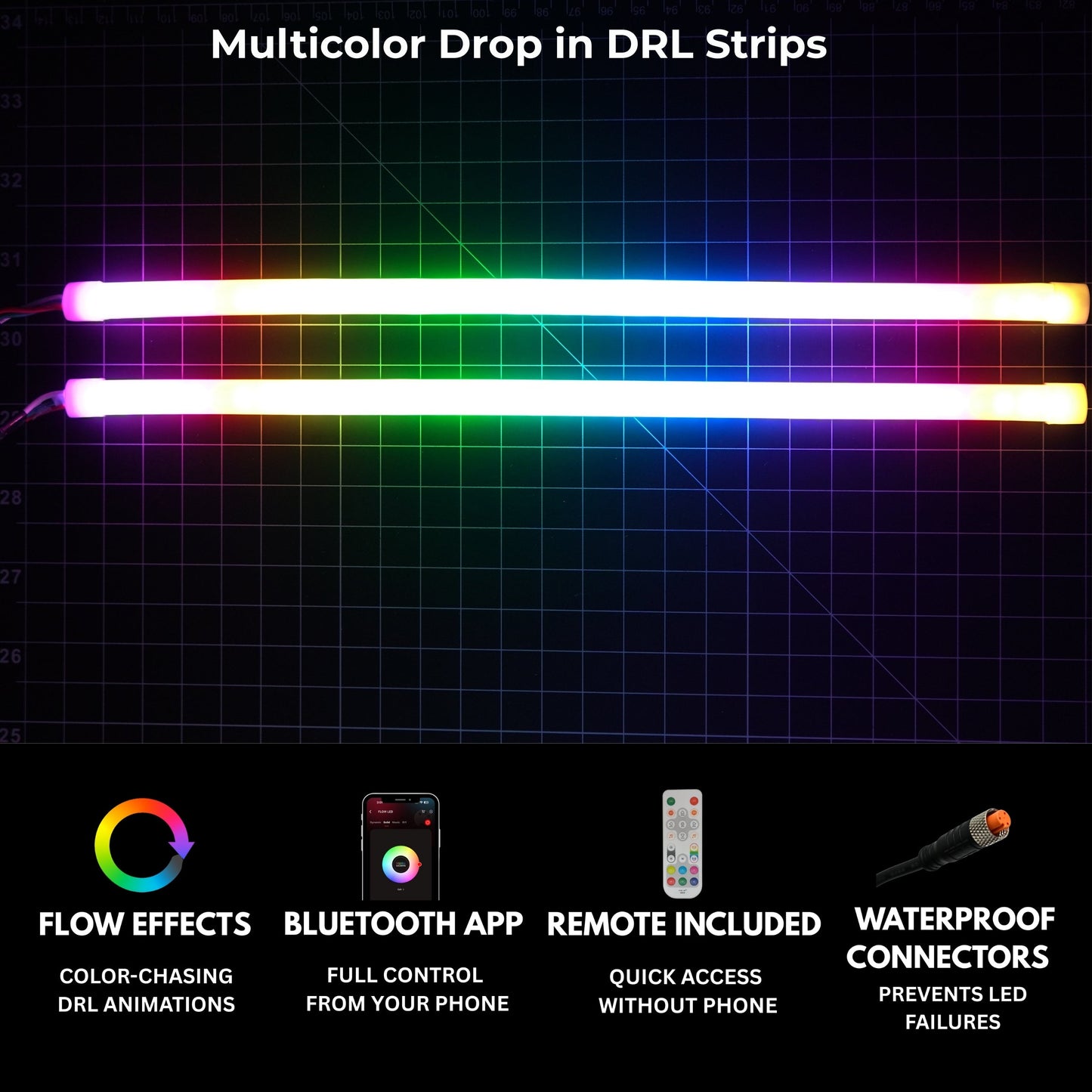 Stay LIT - Ram 1500 (Mid-Level Trim) Multicolor DRL Boards (2019-2024)