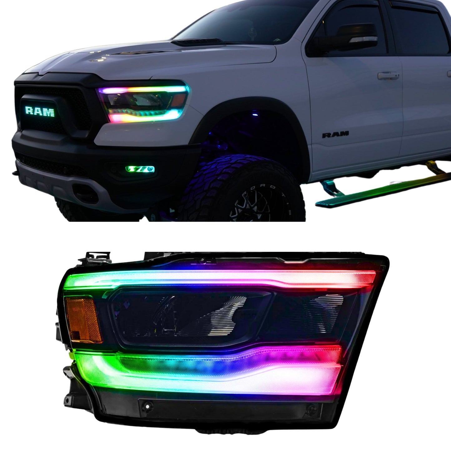 Stay LIT - Ram 1500 (Mid-Level Trim) Multicolor DRL Boards (2019-2024)