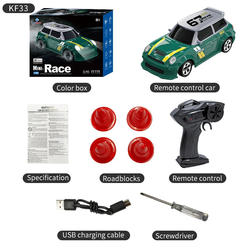 RC Toy - 1:64 Drift RC Car 4-Wheel Remote Control Racing Toy