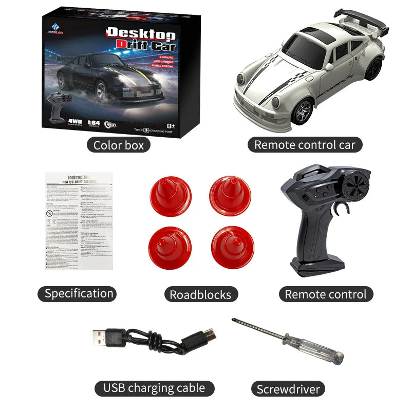 RC Toy - 1:64 Drift RC Car 4-Wheel Remote Control Racing Toy