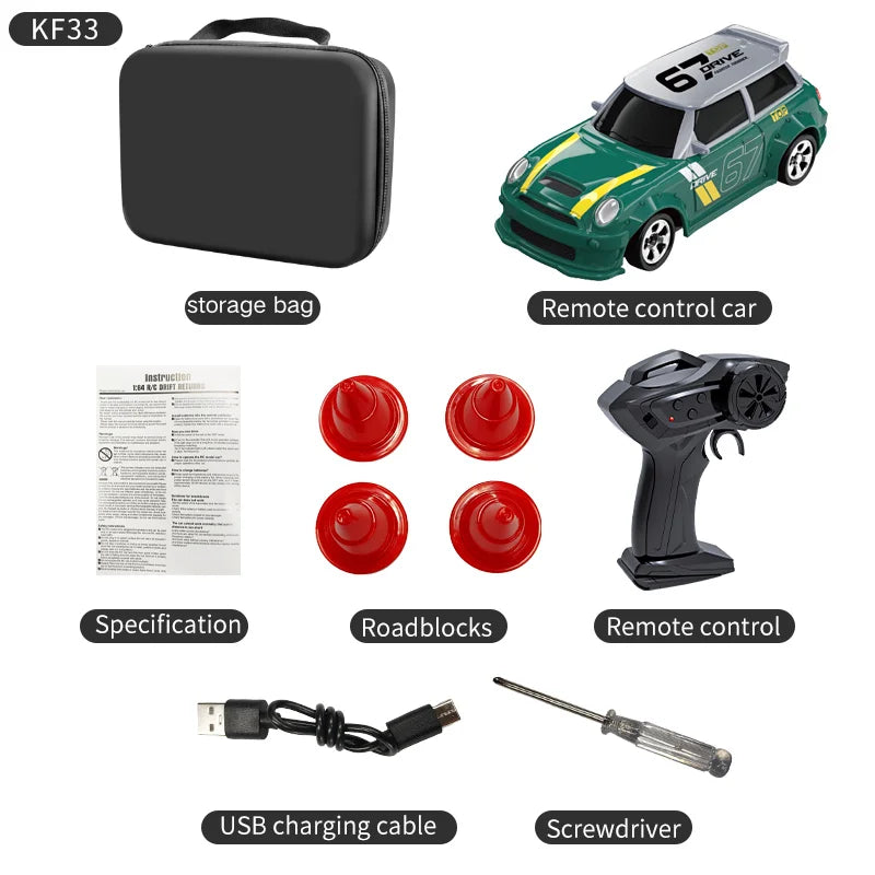RC Toy - 1:64 Drift RC Car 4-Wheel Remote Control Racing Toy