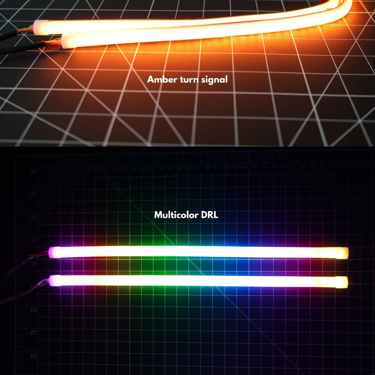 Stay LIT - Universal Flexible DRL Tube Diffused Strips | Multicolor