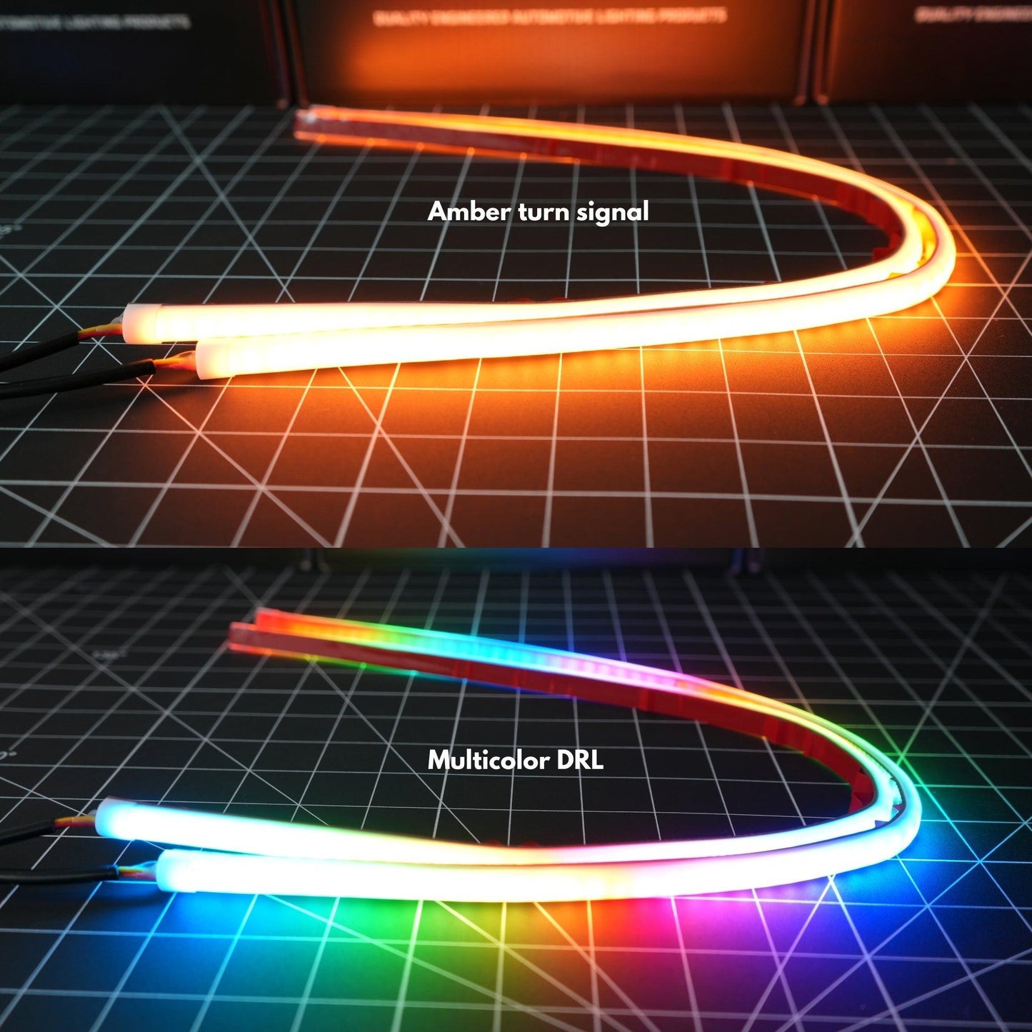 Stay LIT - Universal Flexible DRL Tube Diffused Strips | Multicolor