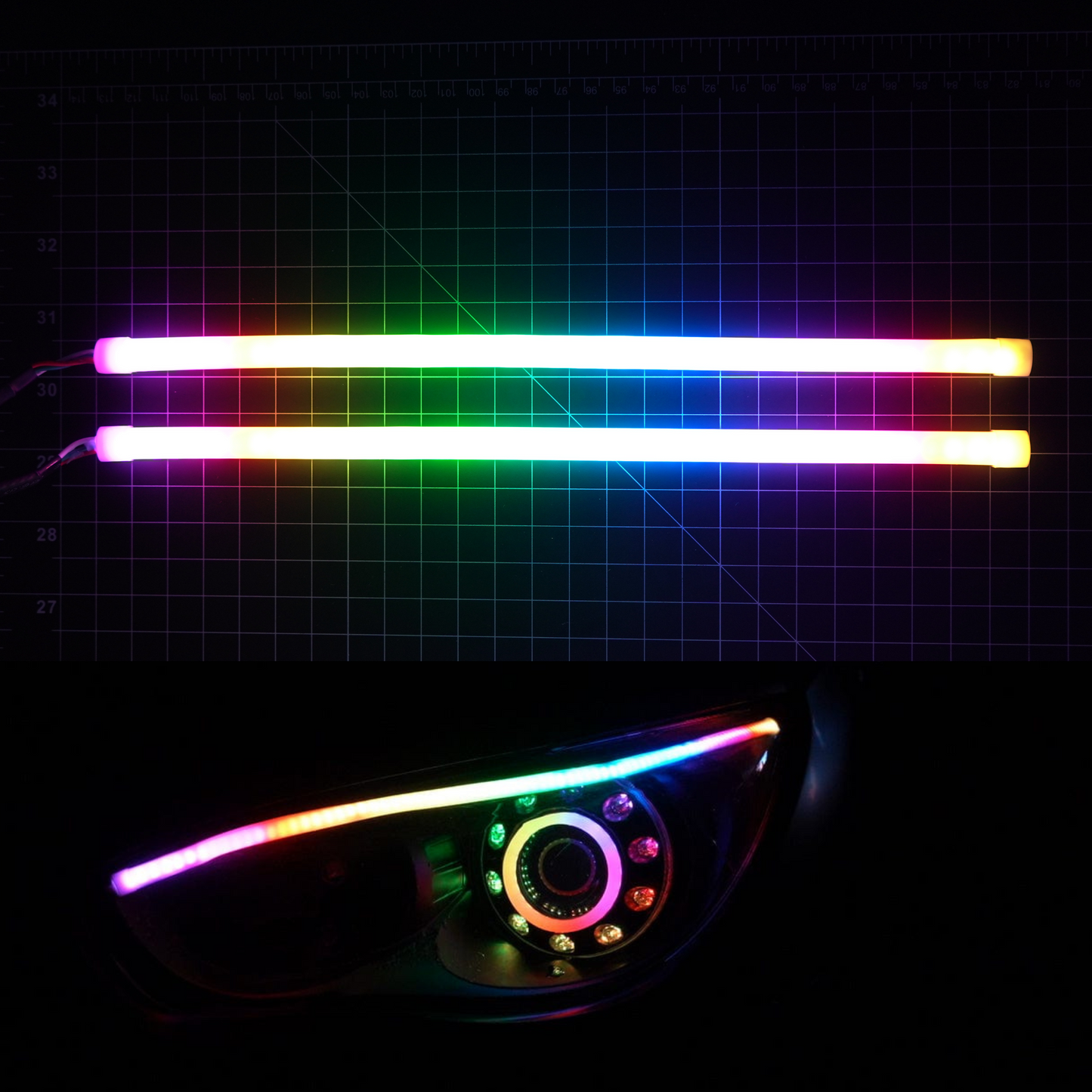 Stay LIT - Universal Flexible DRL Tube Diffused Strips | Multicolor